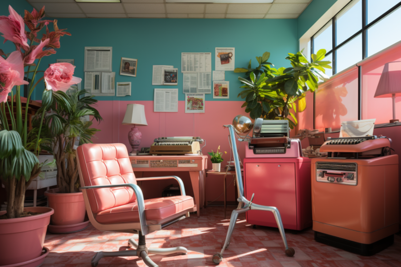 Fengen newspaper magazine office space art pictures pink and te dc868728 0764 4e6f b1bf 9f3ca7f3999c